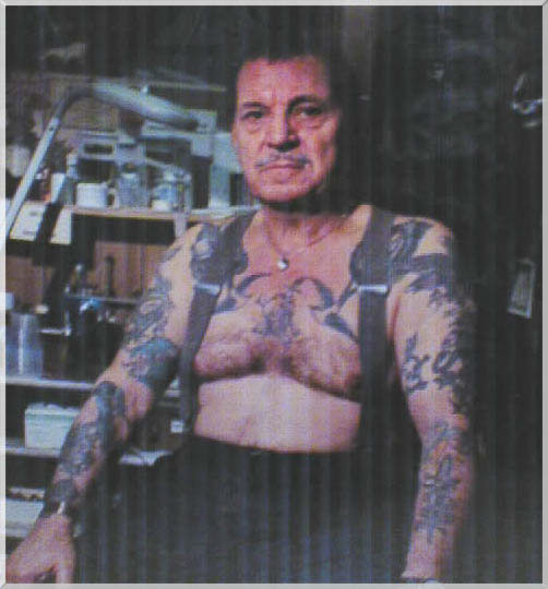 Old Man Savini - still tattooing in his Coraopolis studio with over 52 years 